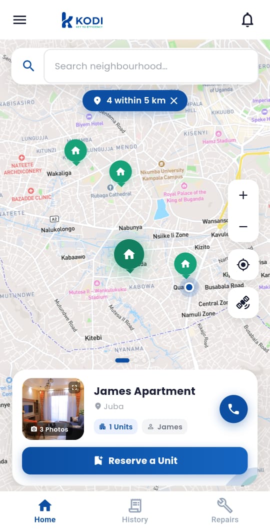 KodiSpace — Map-based search